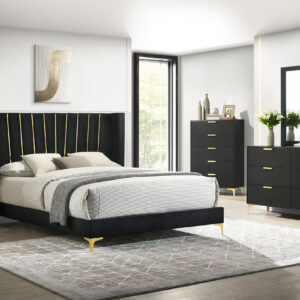 Kendall de 4 piezas (Cama, buró, cajonera y espejo)