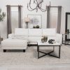 Sofá seccional Caspian con chaise longue y brazos curvos, tapizado, color blanco — foto 2