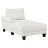 Sofá seccional Caspian con chaise longue y brazos curvos, tapizado, color blanco — foto 3