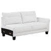 Sofá seccional Caspian con chaise longue y brazos curvos, tapizado, color blanco — foto 4